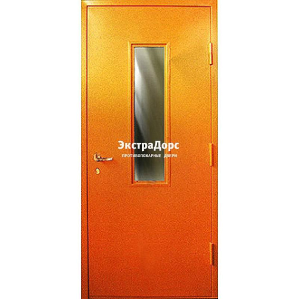 Противопожарная дверь анти-дым оранжевая со стеклом во Фрязино  купить