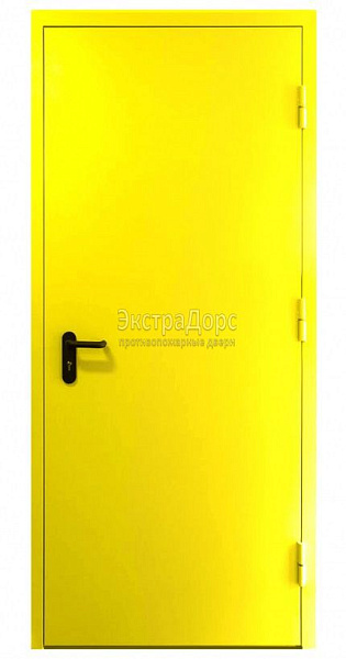 Противопожарная дверь EI 45 желтая дымогазонепроницаемая металлическая во Фрязино  купить