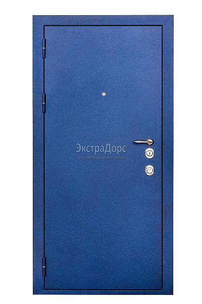 Противопожарная уличная дверь металлическая утепленная EIW 60 синяя глухая однопольная во Фрязино  купить
